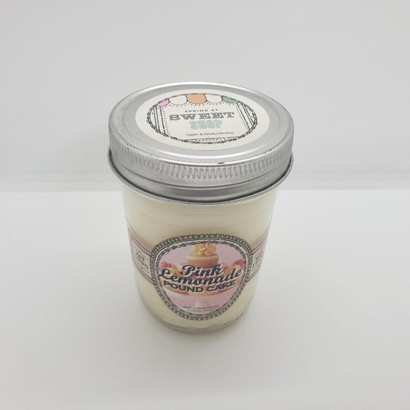 Pink Lemonade Pound Cake Bath and Body Works 6oz Mason Jar Candle RETIRED bbw - Picture 6 of 10